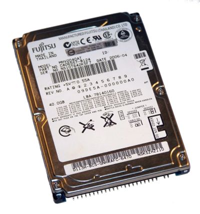 Лот: 11913173. Фото: 1. HDD 2.5" IDE 40gb жесткий диск... Жёсткие диски (HDD)