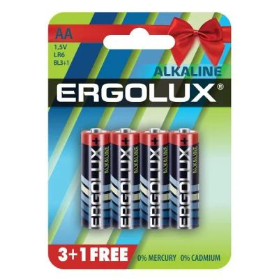 Лот: 24572741. Фото: 1. Батарейки Ergolux Alkaline АА... Батарейки, аккумуляторы, элементы питания