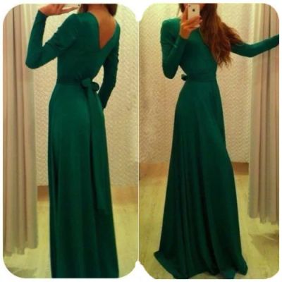 Лот: 4890202. Фото: 1. Женское зелёное платье. Платья