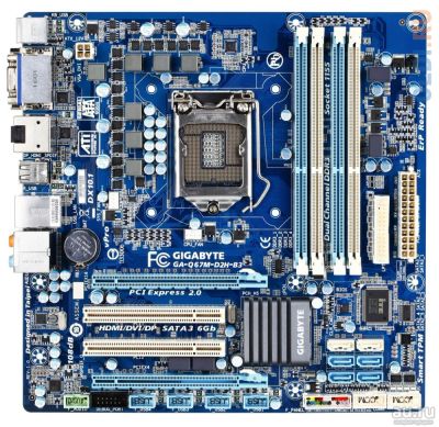Лот: 16549595. Фото: 1. Gigabyte GA-Q67M-D2H-B3 (LGA 1155... Материнские платы