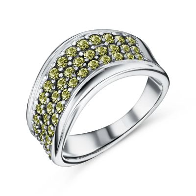 Лот: 23783730. Фото: 1. Серебряное кольцо с фианитами. Кольца, перстни