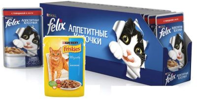 Лот: 9967532. Фото: 1. Корм жидкий мягкий для кошек Felix... Корма