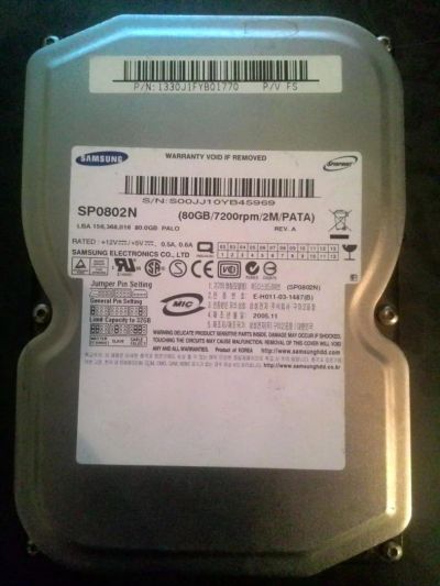 Лот: 8998057. Фото: 1. Samsung SP0802N. Жёсткие диски (HDD)