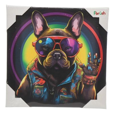 Лот: 24106730. Фото: 1. Картина холст, 30х30 см, Пес на... Произведения