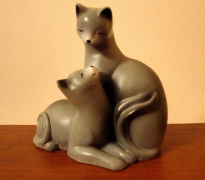 Лот: 3584836. Фото: 1. Статуэтка 2 кота. Фигурки, статуэтки