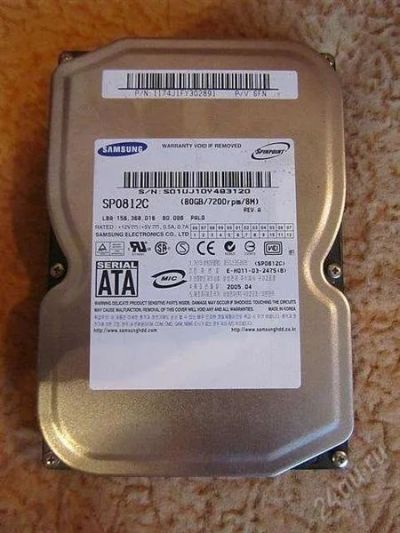 Лот: 1966800. Фото: 1. Жесткий диск Samsung SP0812C... Жёсткие диски (HDD)