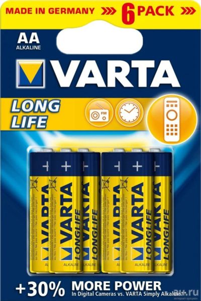 Лот: 14794682. Фото: 1. Батарейки AA(LR6) VARTA LongLife... Батарейки, аккумуляторы, элементы питания