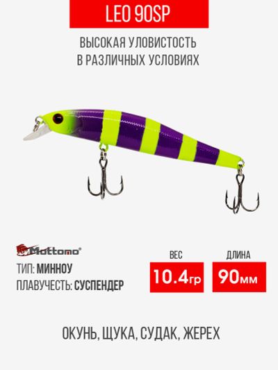 Лот: 25692717. Фото: 1. Воблер Mottomo Leo 90SP 10,4g... Другое (спортивная одежда)