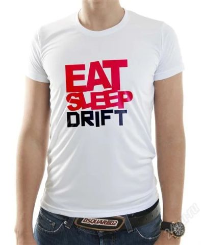 Лот: 1206195. Фото: 1. футболка с принтом "eat sleep... Футболки, поло