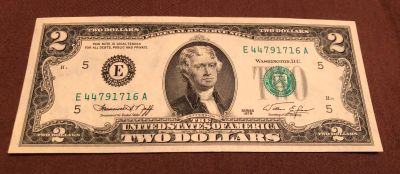 Лот: 15531917. Фото: 1. Купюра 2 доллара США 1976 год... Америка