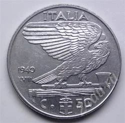 Лот: 149325. Фото: 1. Италия. 50 чентезимо 1940г. Идеал... Европа