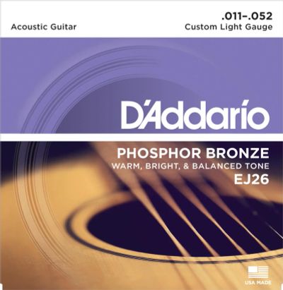 Лот: 8998517. Фото: 1. Струны D`addario EJ26, 011 - 052... Другие струнные