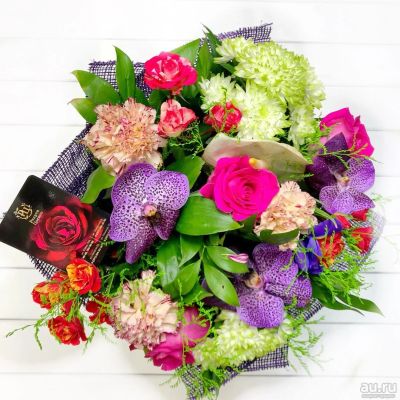 Лот: 13745159. Фото: 1. Лот № 494 Букет с дикой орхидеей... Свежие цветы