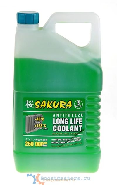 Лот: 8775071. Фото: 1. Антифриз Sakura Green -45 5L. Масла, жидкости