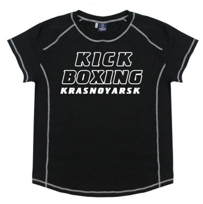 Лот: 3467381. Фото: 1. Футболка черная Kickboxing Krasnoyarsk... Футболки, поло