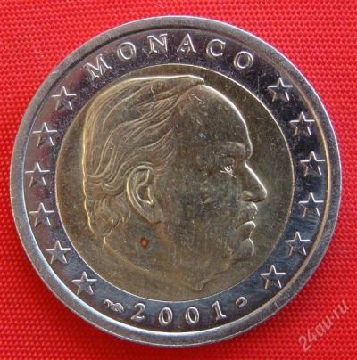 Лот: 1577456. Фото: 1. (№363) 2 евро 2001 (Монако). Европа