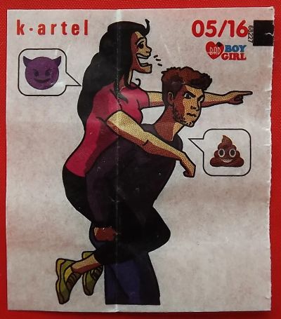 Лот: 19392192. Фото: 1. (№4102) вкладыш от жвачки "Bad... Наклейки, карточки, вкладыши