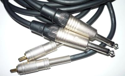 Лот: 6714462. Фото: 1. 2 х кабель RCA\mono jack 6.3 мм... Аксессуары