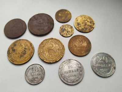 Лот: 16096132. Фото: 1. Лот монет ранние Советы СССР РСФСР... Россия и СССР 1917-1991 года