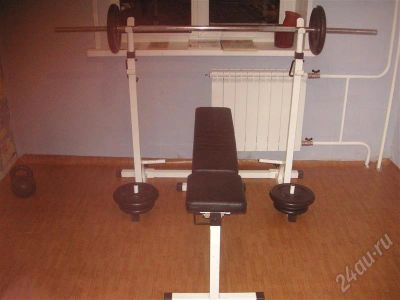 Лот: 645983. Фото: 1. Продам штангу 70 кг со скамьей... Штанги, блины