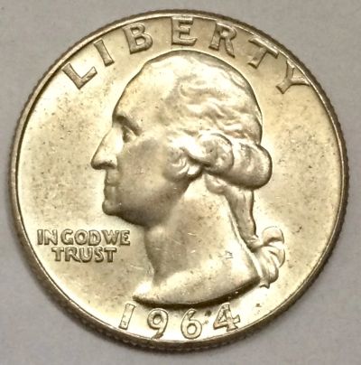 Лот: 15679103. Фото: 1. Монета 25 центов США 1964 год... Америка