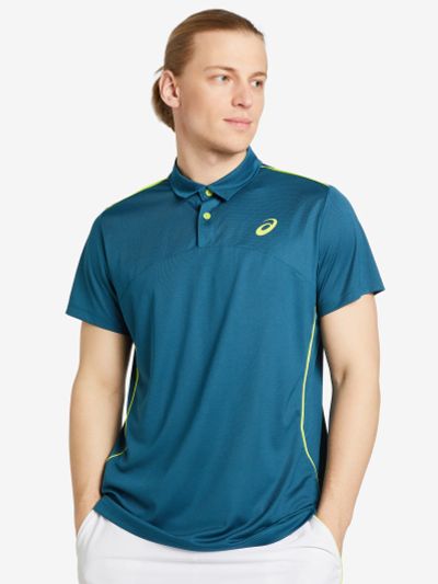 Лот: 22435416. Фото: 1. Поло мужское ASICS, Синий. Другое (спортивная одежда)