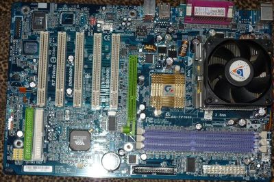 Лот: 686664. Фото: 1. Мать GA-7VT600 Socket462 + проц... Материнские платы