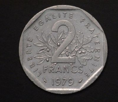 Лот: 3950283. Фото: 1. 2 франка. Фанция. 1979 г. Состояние... Европа