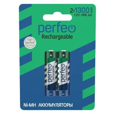 Лот: 24481590. Фото: 1. Аккумуляторы Perfeo AA, 1300 мАч... Батарейки, аккумуляторы, элементы питания