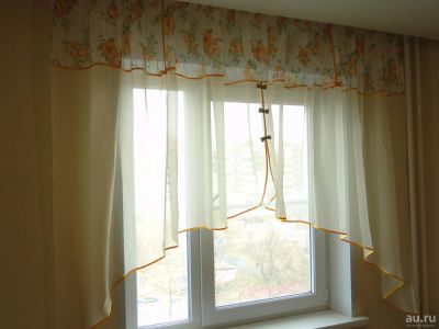 Лот: 9516413. Фото: 1. Штора кухонная 3. Шторы, тюль