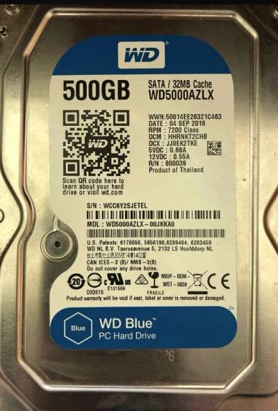 Лот: 19360917. Фото: 1. Жесткий диск 500 Gb WD Blue. Жёсткие диски (HDD)