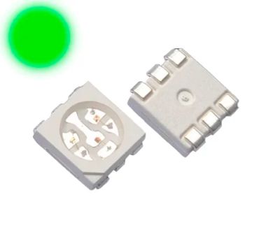 Лот: 17511883. Фото: 1. Светодиод SMD 5050 зеленый, 520-525nm... Светодиоды