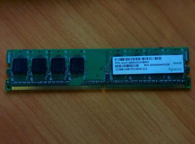 Лот: 7878966. Фото: 1. Оперативная память Apacer 512MB. Оперативная память