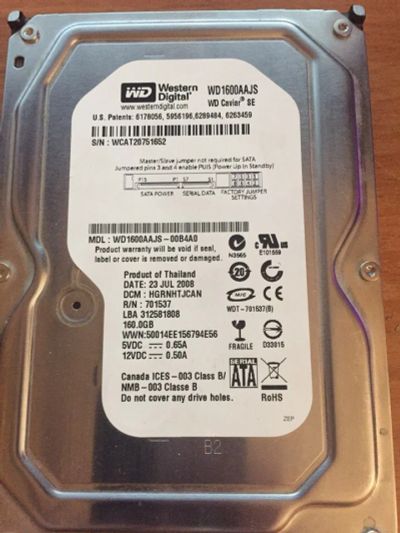 Лот: 10702580. Фото: 1. Жесткий диск (Винчестер) 160Гб... Жёсткие диски (HDD)