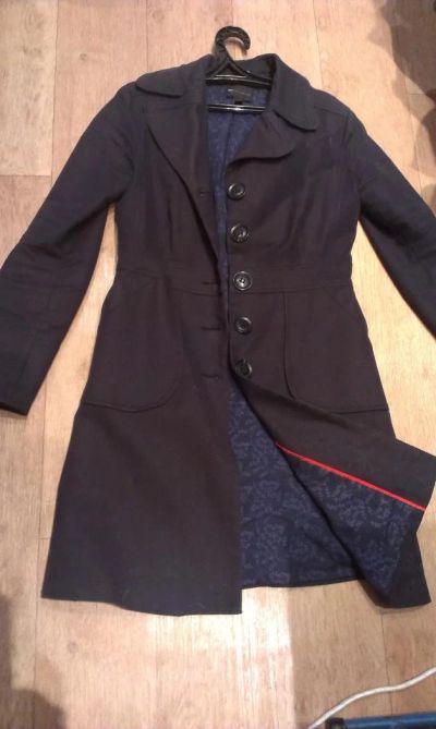 Лот: 4620915. Фото: 1. пальто осень синее р46-48. Верхняя одежда