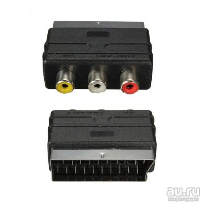 Лот: 8143599. Фото: 1. SCART - 3RCA переходник OUT. Шнуры, кабели, разъёмы