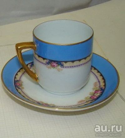 Лот: 17545265. Фото: 1. H&C CHODAU кофейная пара старинная... Фарфор, керамика
