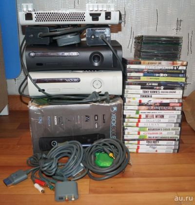 Лот: 8607430. Фото: 1. Два Xbox360 FAT под ремонт + куча... Игровые приставки, консоли