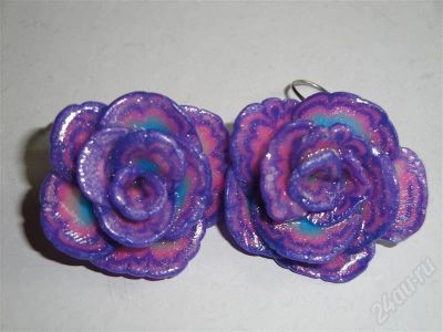 Лот: 431784. Фото: 1. Изделия из полимерной глины,серьги... Серьги, каффы