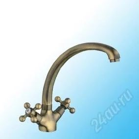 Лот: 2094363. Фото: 1. Смес. д/кухни Frap крест бронза... Смесители