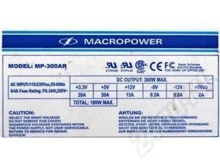 Лот: 212041. Фото: 1. Блок питания MACROPOWER MP-300AR... Корпуса, блоки питания