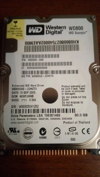 Лот: 15302267. Фото: 1. Жёсткий диск LBA 156301488 80... Жёсткие диски (HDD)