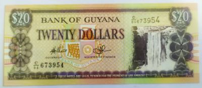 Лот: 20520234. Фото: 1. Гайана 20 долларов 2009 (1996... Америка