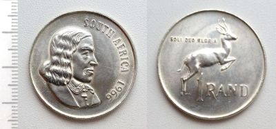 Лот: 8272805. Фото: 1. Южная Африка. 1 ранд 1966 (серебро... Африка