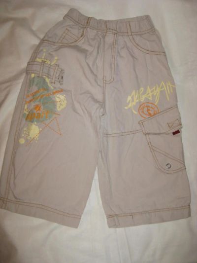 Лот: 7955686. Фото: 1. бежевые бриджи х/б с карманами... Брюки, шорты, джинсы