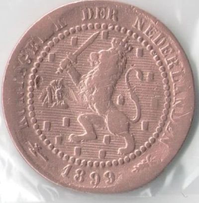 Лот: 13057442. Фото: 1. Голландия Нидерланды 1 цент 1899... Европа