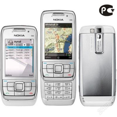 Лот: 1106132. Фото: 1. nokia e66 white steel. Кнопочные мобильные телефоны