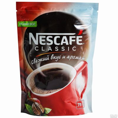 Лот: 13688000. Фото: 1. Кофе "Nescafe" Classic м/у 75гр. Чай, кофе, какао