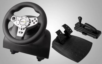 Лот: 7697892. Фото: 1. Игровой руль с педалями GameTrix. Рули, джойстики