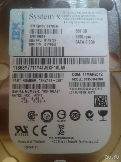 Лот: 9690851. Фото: 1. Жесткий диск IBM ST9500620NS... Жёсткие диски (HDD)